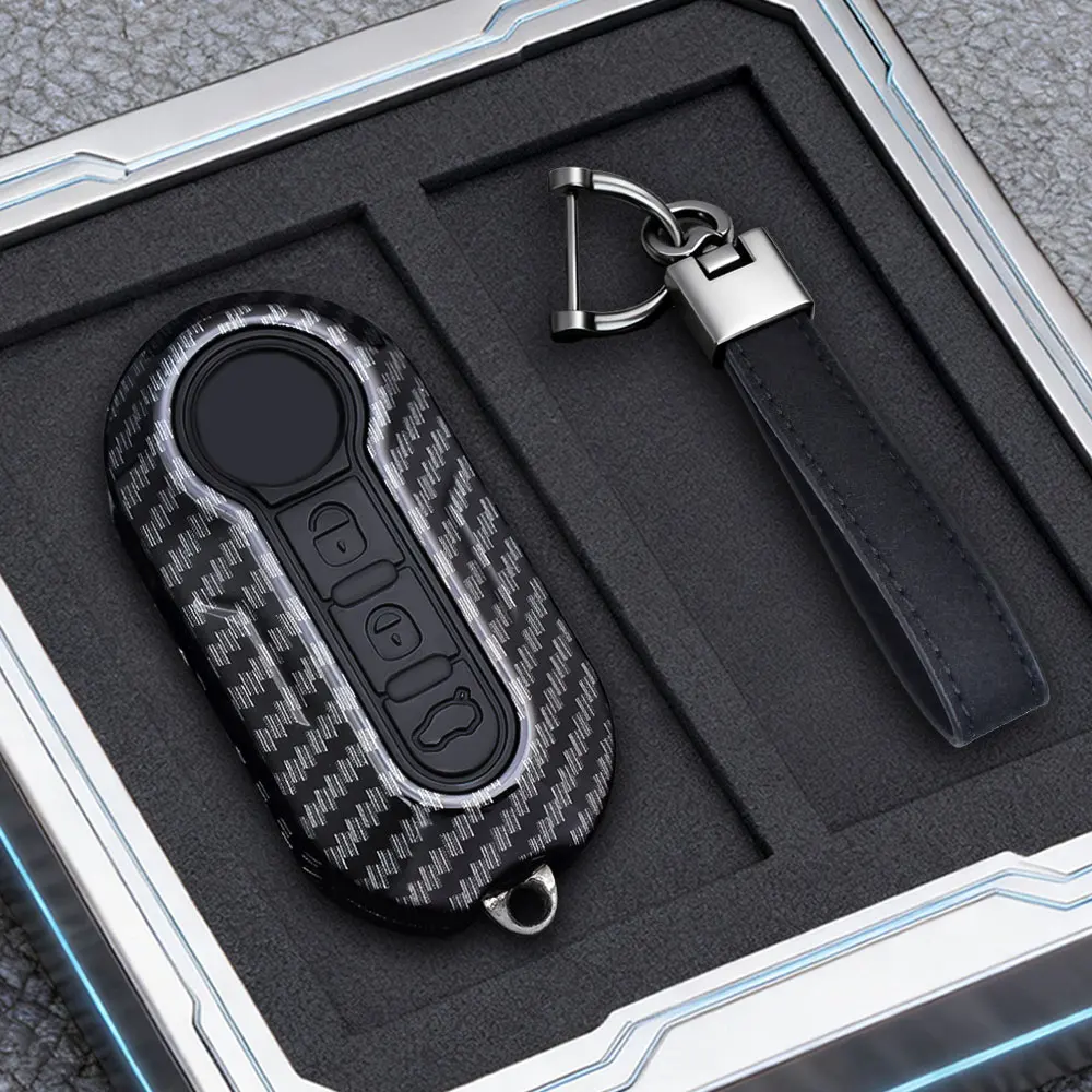 ABS Car Flip Key Case Cover For FIAT 500 Ducato Panda 500L Punto Lancia Musa For Citroen Jumper For Peugeot Boxer Accessories view 5