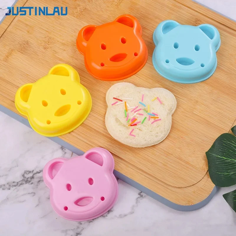 JUSTINLAU Brotform, Cartoon-Bärenform, Sandwich-Backform, lebensmittelecht, für Kinder, DIY-Form, für Zuhause, Küche, Backen, Gebäckwerkzeuge