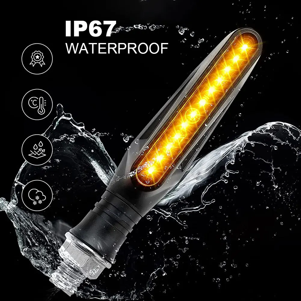 2 قطعة 335SMD موتو المتعري ضوء مقاوم للماء LED صغير E-MARK تتدفق بدوره أضواء الإشارة سطوع عالية للدراجات النارية دراجات الشاطئ