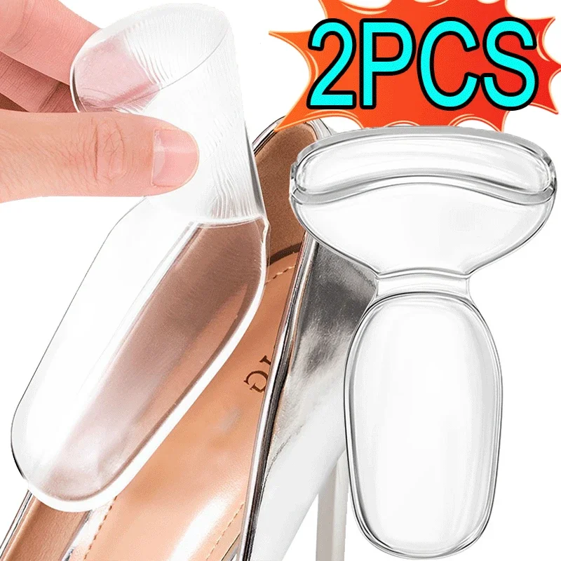 2PCS Silicone Gel Insoles Women Heel Spur Pain Relief Foot Cushion High Heels Half Insole Antiwear Protector Stickers Shoe Pads