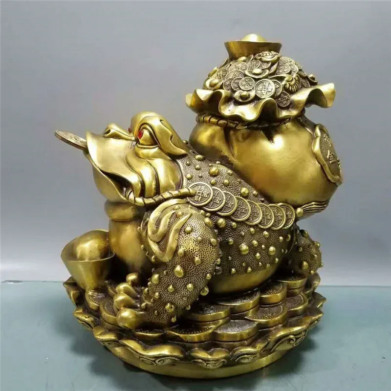 Wholesale copper gold toad ornaments, brass money bag, gold cicada ornaments, office and home crafts