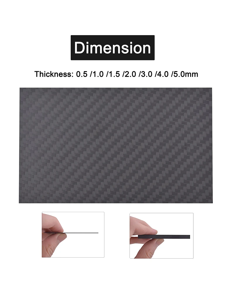 125mm X 75mm Real Carbon Fiber Plate Panel Sheets 0.5mm 1mm 1.5mm 2mm 3mm 4mm 5mm Thickness Composite Hardness Material