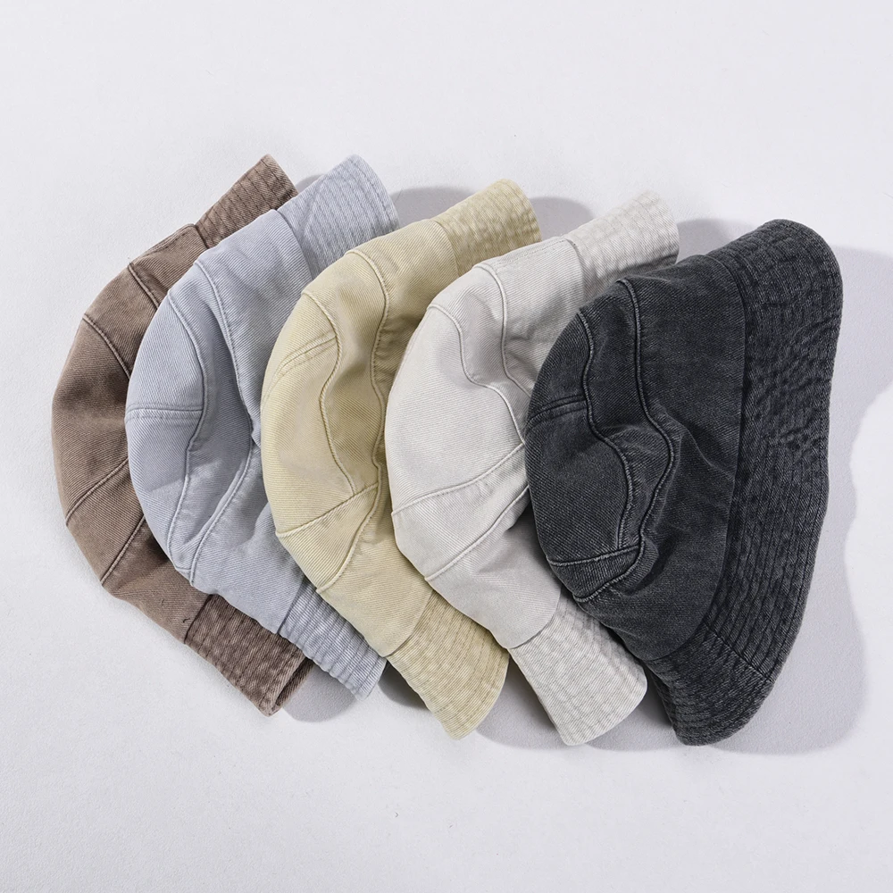 

Jaxmonoy Washed Denim Bucket Hat for Women and Men Foldable Wide Brim Sunscreen Hats Vintage Travel Beach Outdoor Fisherman Caps