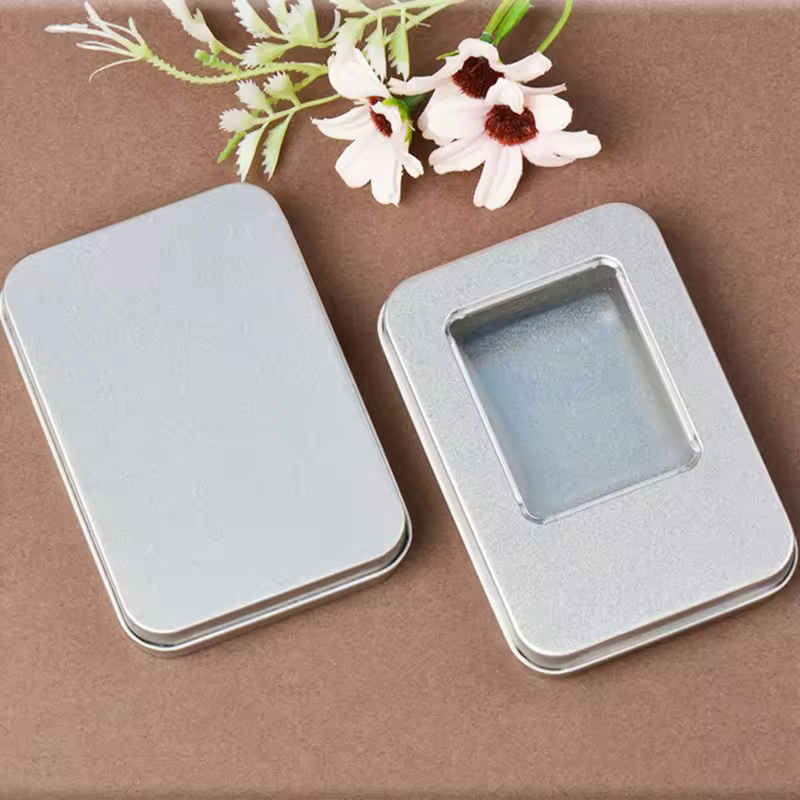 Caja de Metal rectangular para cartas de juego, contenedor de almacenamiento de joyas, embalaje de juego de póker, caja de almacenamiento vacía para póker G99D