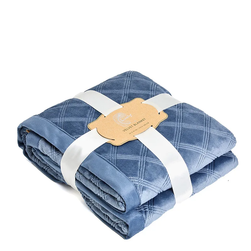 Autumn Winter Fashion Flannel Blanket Single-layer Thickened Double-layer Blanket Office Nap Leisure Air Conditioning Blanket