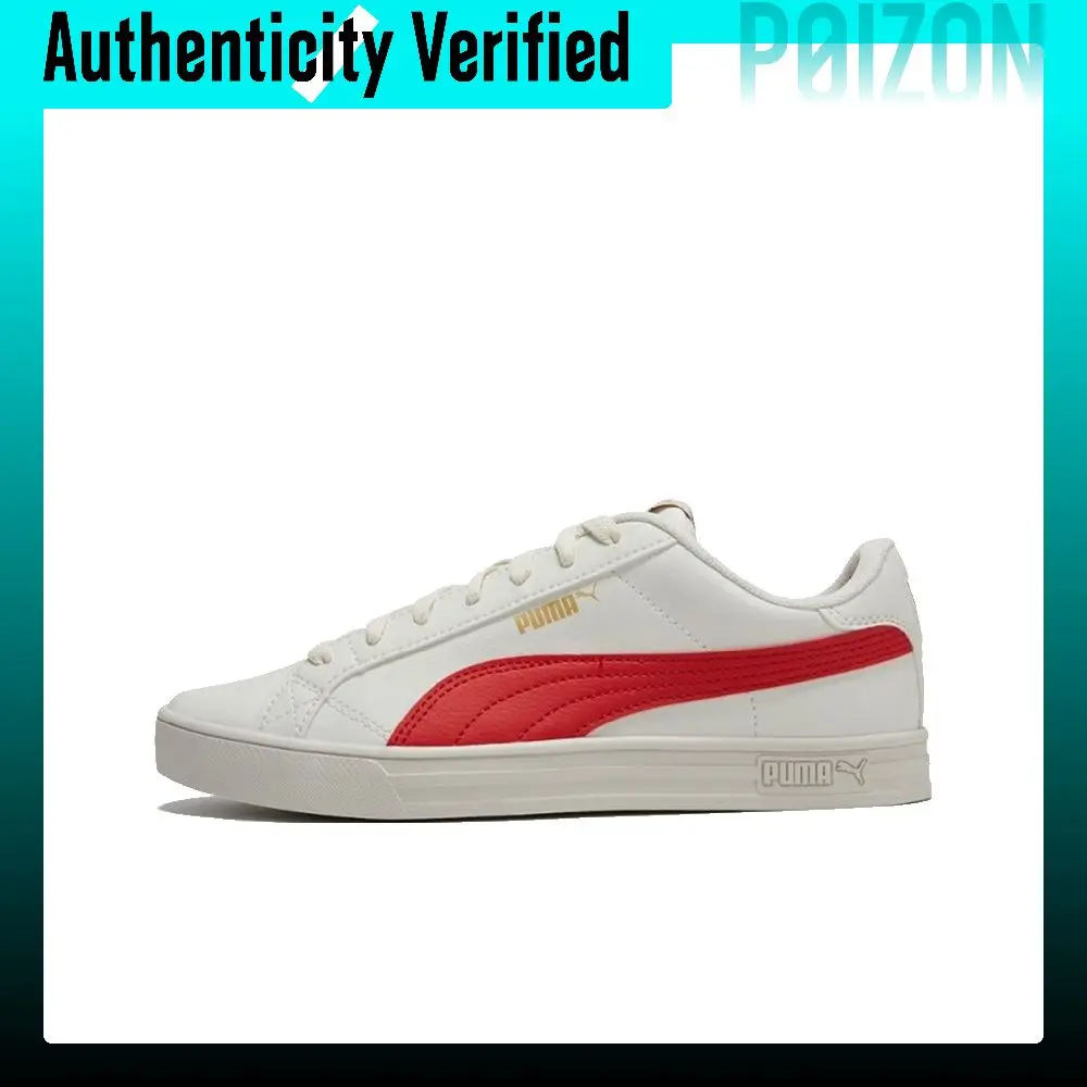 puma-smash-vulc-v3-vulc-v3-lo-chaussures-de-skateboard-basses-en-cuir-resistantes-a-l'abrasion-unisexe-blanc-et-rouge-380752-12