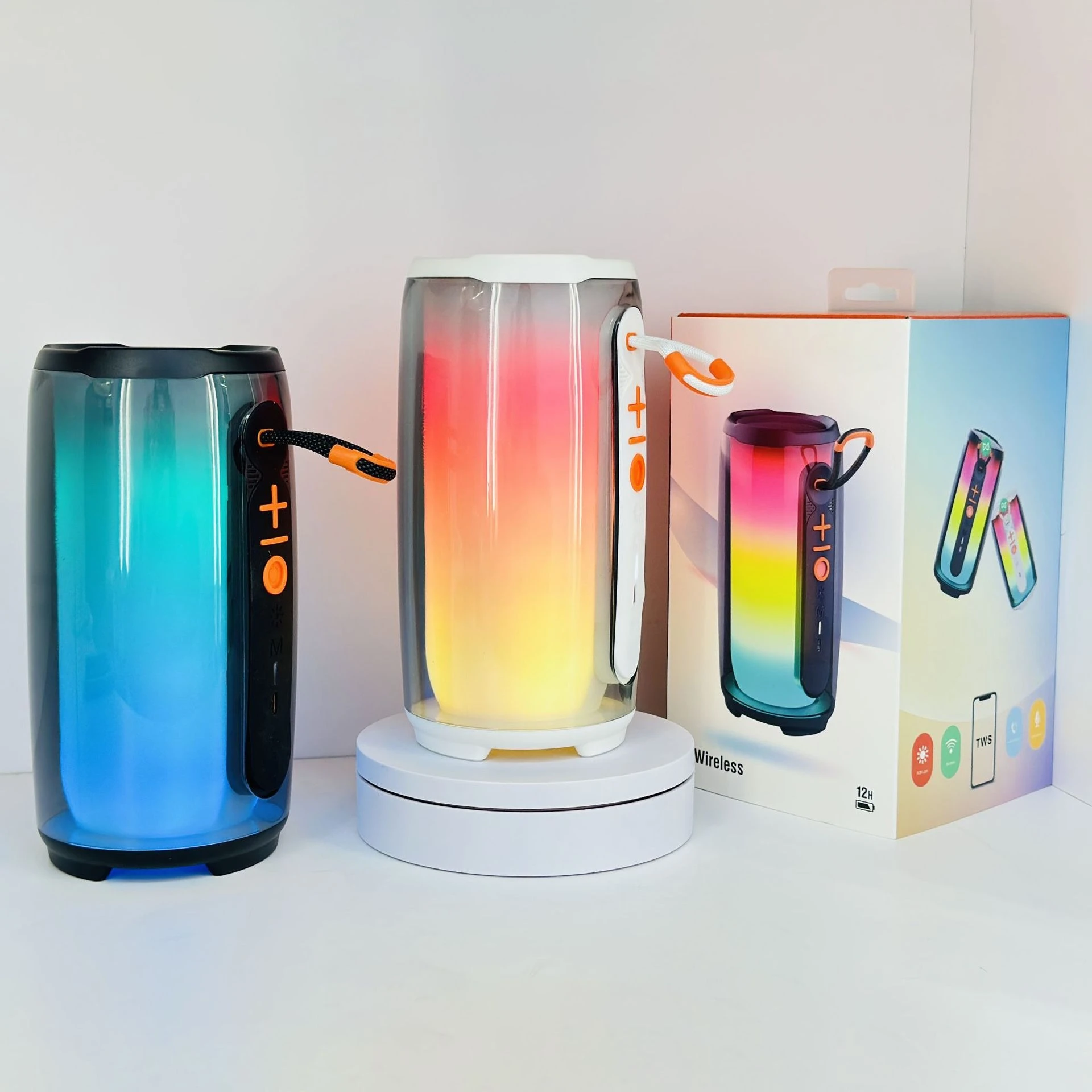 PLUSE6 + Pulse Bluetooth Speaker Desktop Outdoor Full Screen RGB Light Colorful Wireless Audio