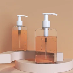 1pc Transparent Square Soap Dispenser, Countertop Lotion Bottle With Pump, Bathroom Lotion Liquid Soap Dispenser, Refillable Emp