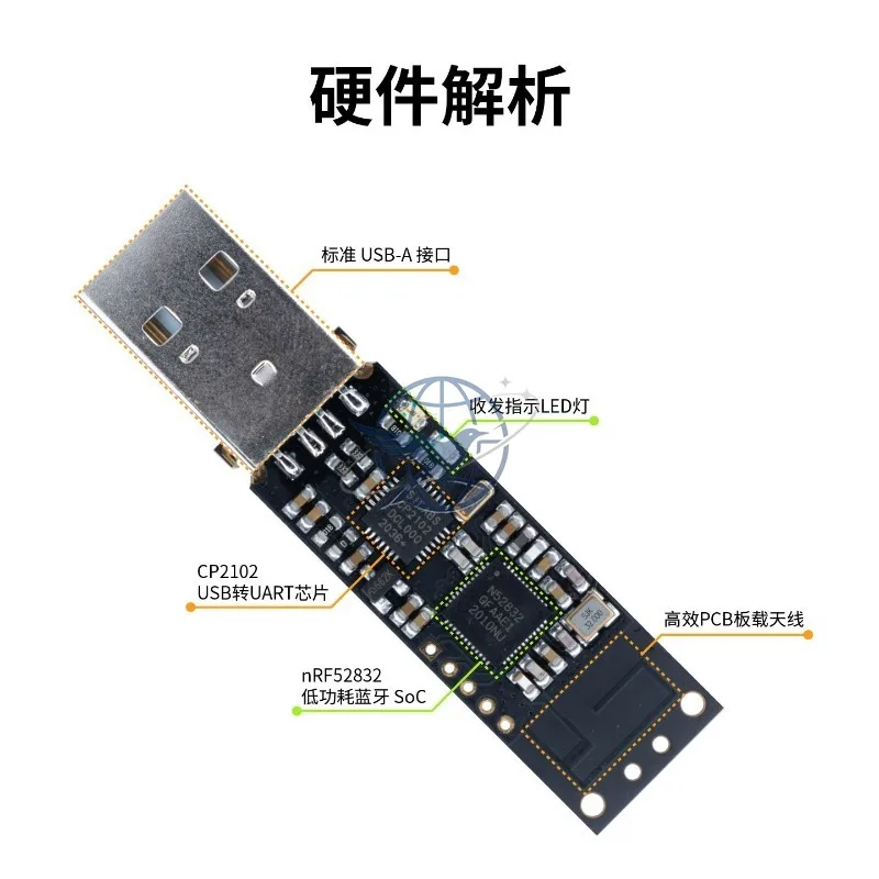 NRF52832 USB Dongle Sniffer Packet Capture Device Bluetooth BLE Protocol Packet Capture Tool Production Testing Host