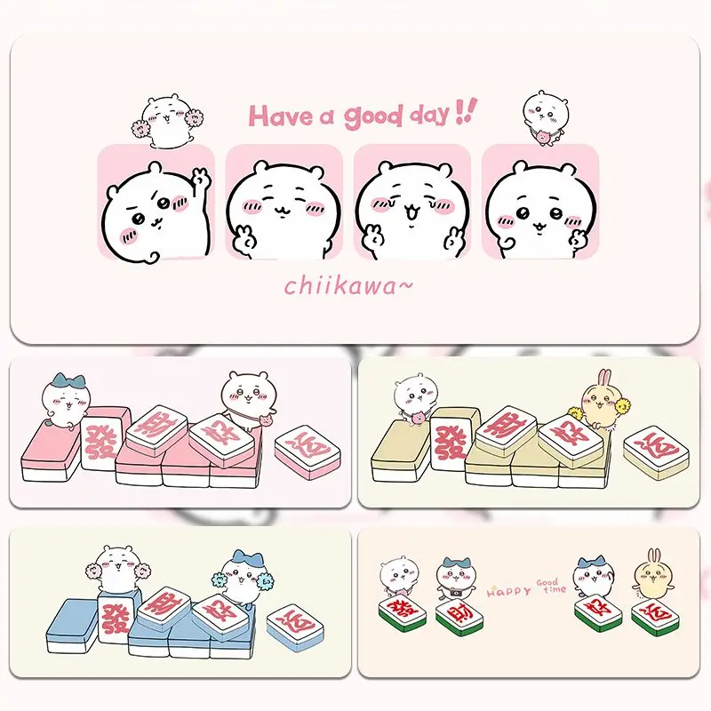 Anime Cartoon Kawaii Chiikawa Mouse Pad Extra Large Dormitory Computer Keyboard Wrist Braces Table Mat Anti-slip Wear-resistant