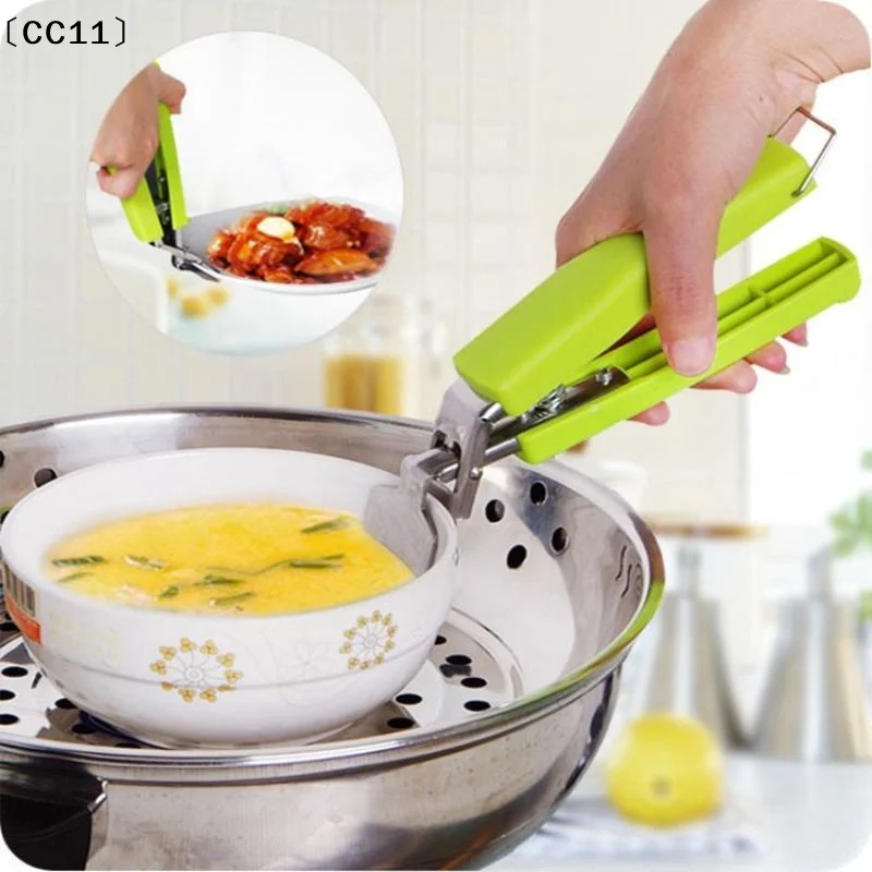 Stainless Steel Hot Bowl Gripper Non Slip Heat Resistant Handle For Kitchen Cooking Lifting Hot Dishes Safely〔CC11〕