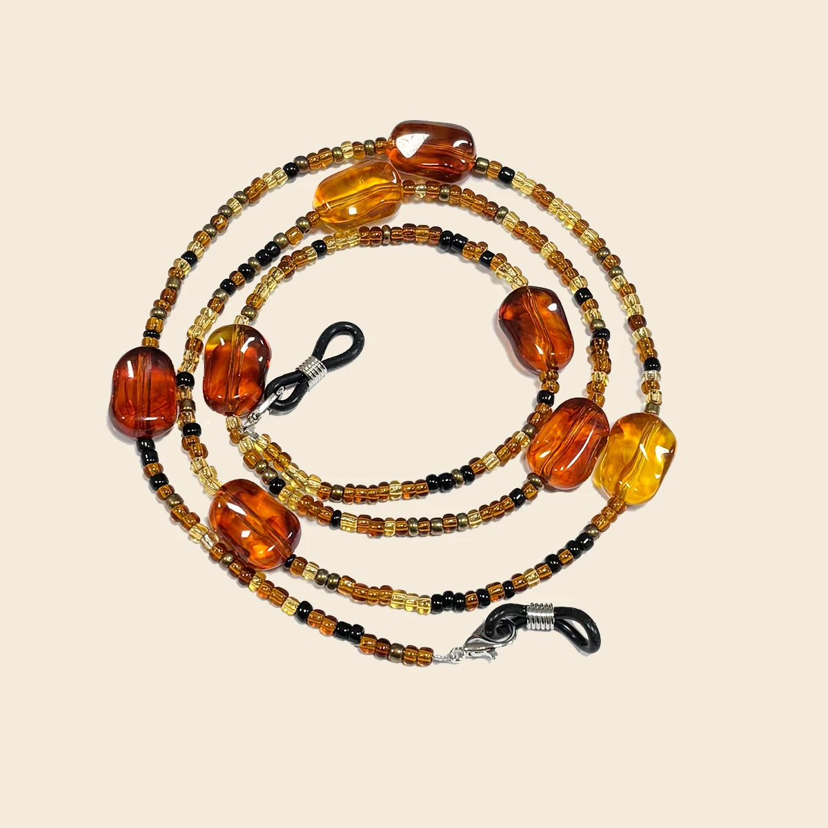 

High end imitation amber bead glasses with chain, women's multi-functional sunglasses, reading glasses, neck hanging, anti slip