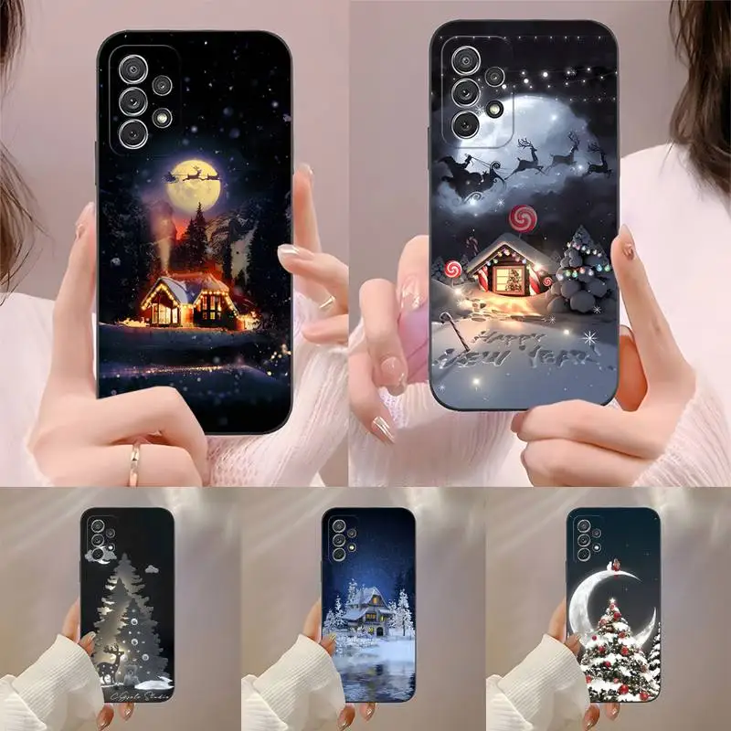 Winter Snow Merry Christmas Phone Case Fundas For Samsung S20 Fe Lite S21 S30 Ultra S8 S9 S10 E Plus Macia Shockproof Cover