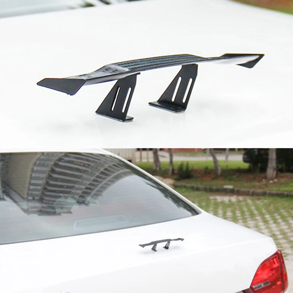 Universal Spoiler Carbon Look 3D Mini Rear Trunk Wing Boot Lip Spoiler Stickers Car Exterior Funny Accessories Decoration