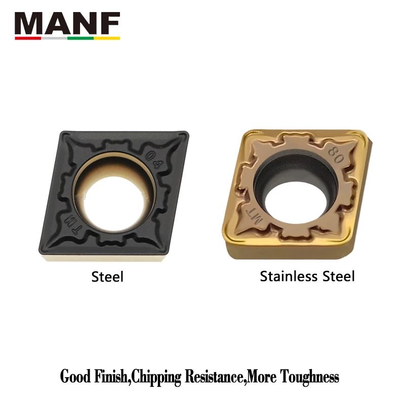 MANF Turning Tool Carbide Insert CCMT09T304 Internal Tungsten Inserts Borning Turning Inserts HSS Steel Bar Lathe Cutter