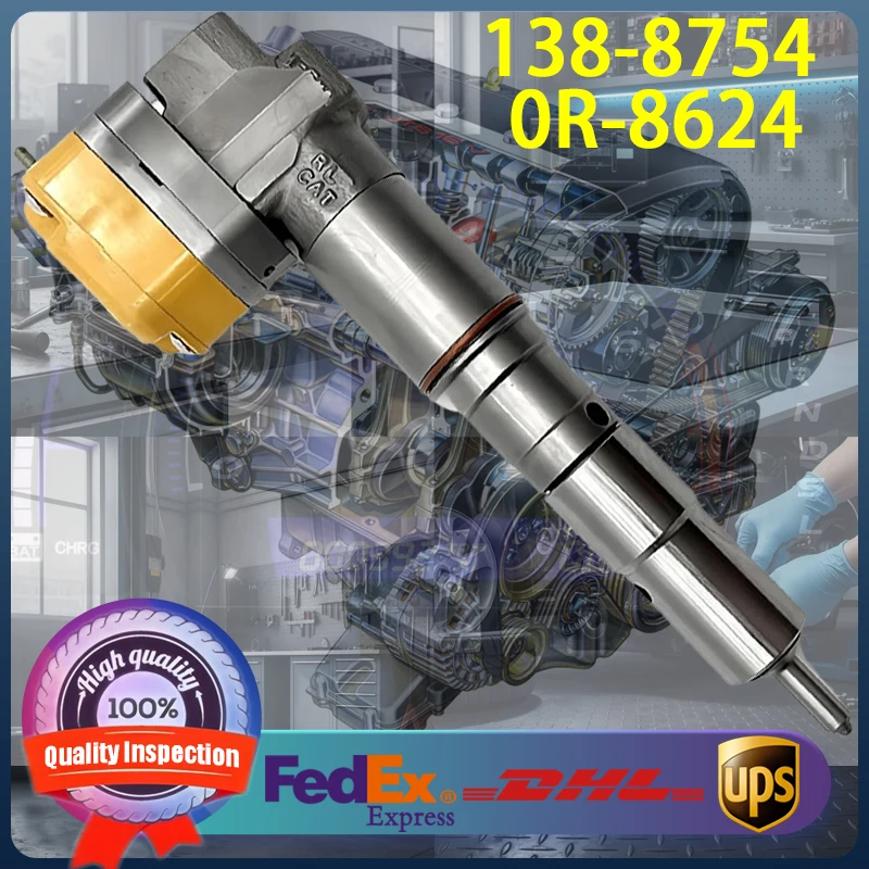 

138-8754 0R-8624 High Quality Diesel Fuel Injector 1388754 0R8624 for Caterpillar CAT 3408E 3412E Engine 769D 773D 775D Truck
