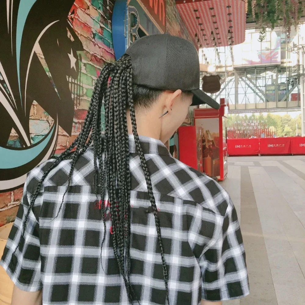 Sommer Unisex Dame Männer Baseball Kappe Hut Mit Dreadlocks Perücke Hip-Hop Punk Schmutziges Haar Geflecht Visiere Hüte – Detail 15