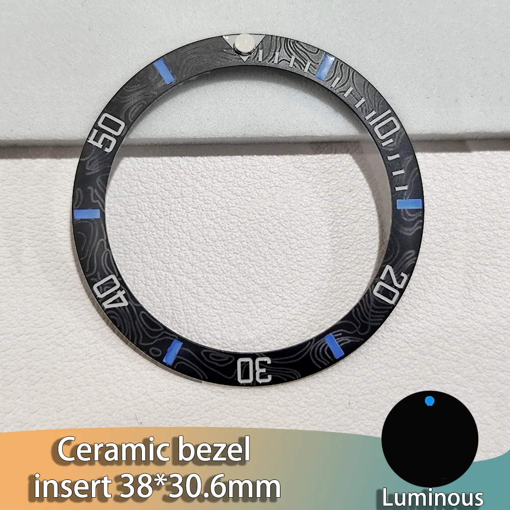 

Ceramic Imitation Carbon Fiber Pattern Bezel 38mm*30.6MM Ceramic Bezel For 40mm Watch Case Ceramic carbon fiber texture Bezel