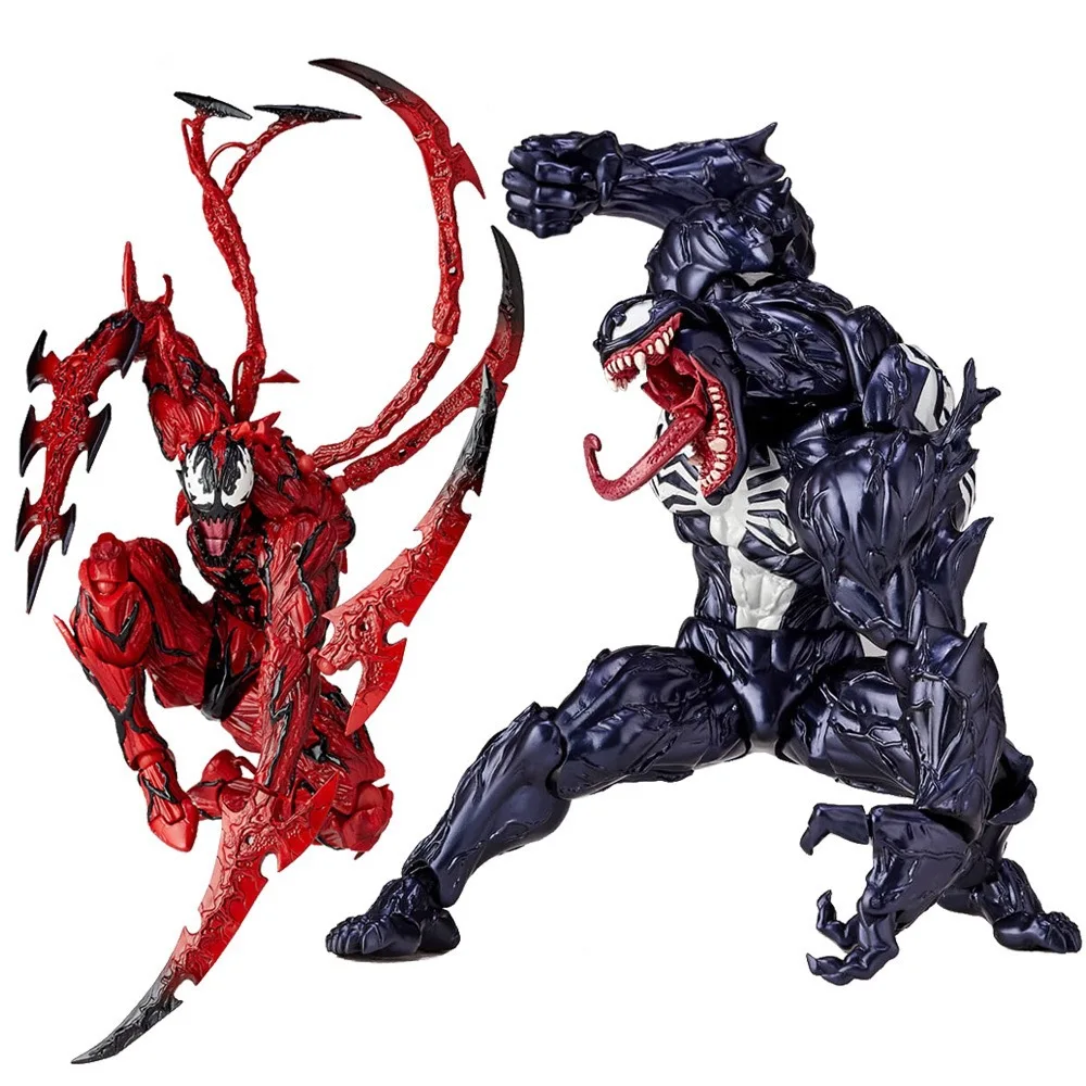 Marvel Venom Carnage Anime Action Figure, artesanal modelo de coleção, ornamento de Halloween, presente infantil, 7"