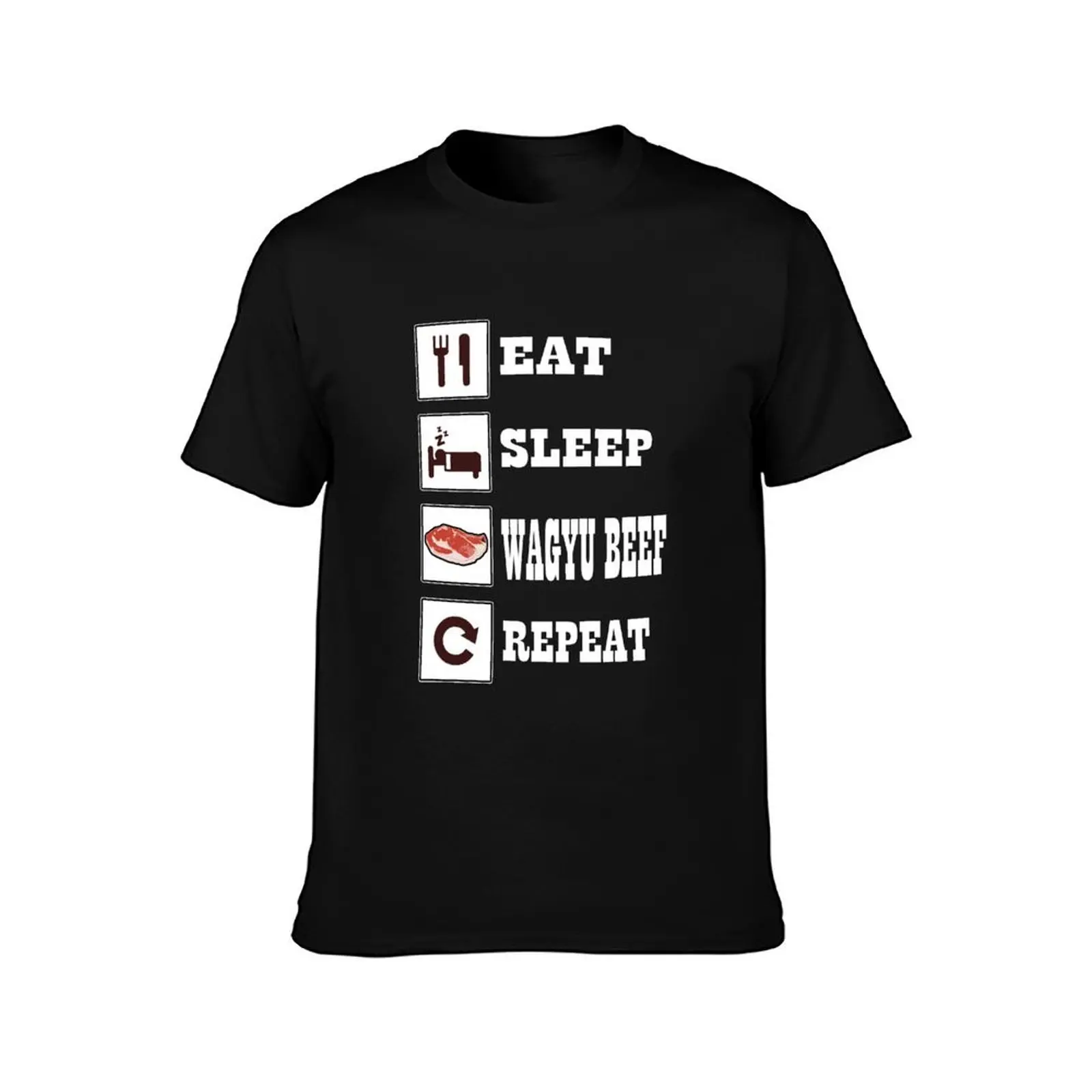 Wagyu Beef Steak BBQ Enthusiast Grill Meat Barbecue T-Shirt Summer Casual Cotton Tee Oversized Streetwear Tops 100% Cotton