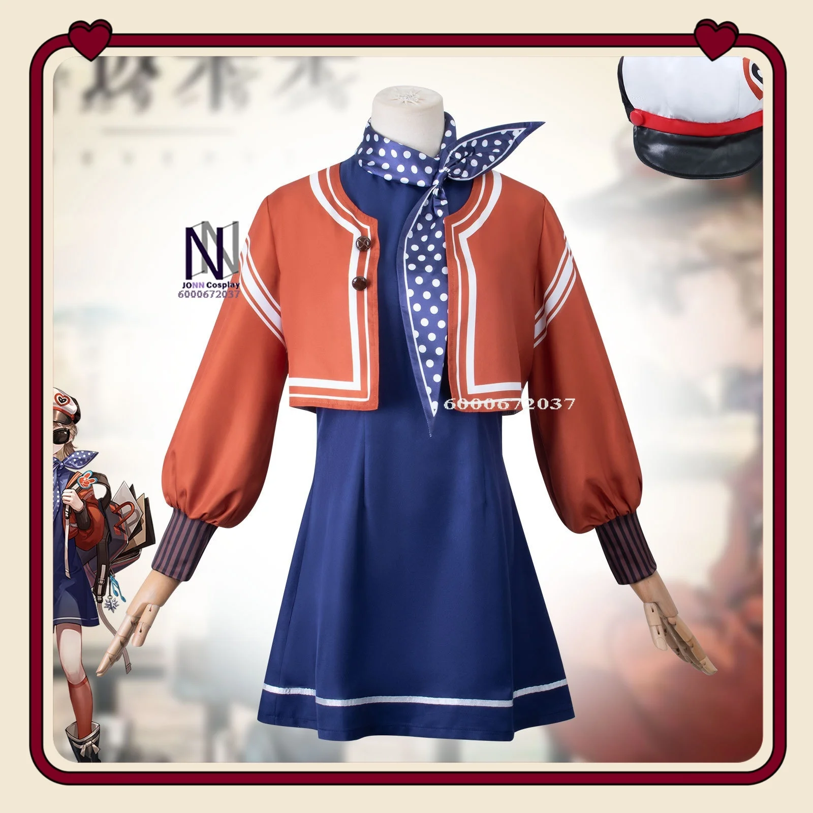 

Game Reverse: 1999 Cosplay Costume Anime Regulus Role Playing Clothes with Hat Blue Dress Coat Set for Women Comic Con Outfit