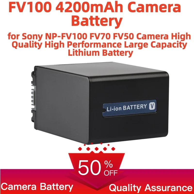FV100 4200mAh Camera Battery for Sony NP-FV100 FV70 FV50 Camera High Quality High Performance Large Capacity Lithium Battery