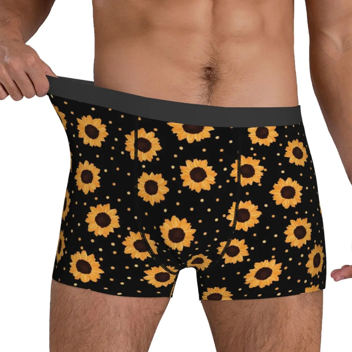 Sunflower Underwear Polka Dots Cute Underpants Customs Shorts Briefs Pouch Men Plus Size Boxer Shorts