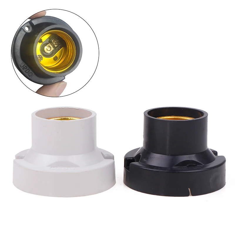 1PC DIY Desktop Small Screw Led Lighting Head Base Socket E27 Screw Round Conversion Flat LED Lamp Holder 6A