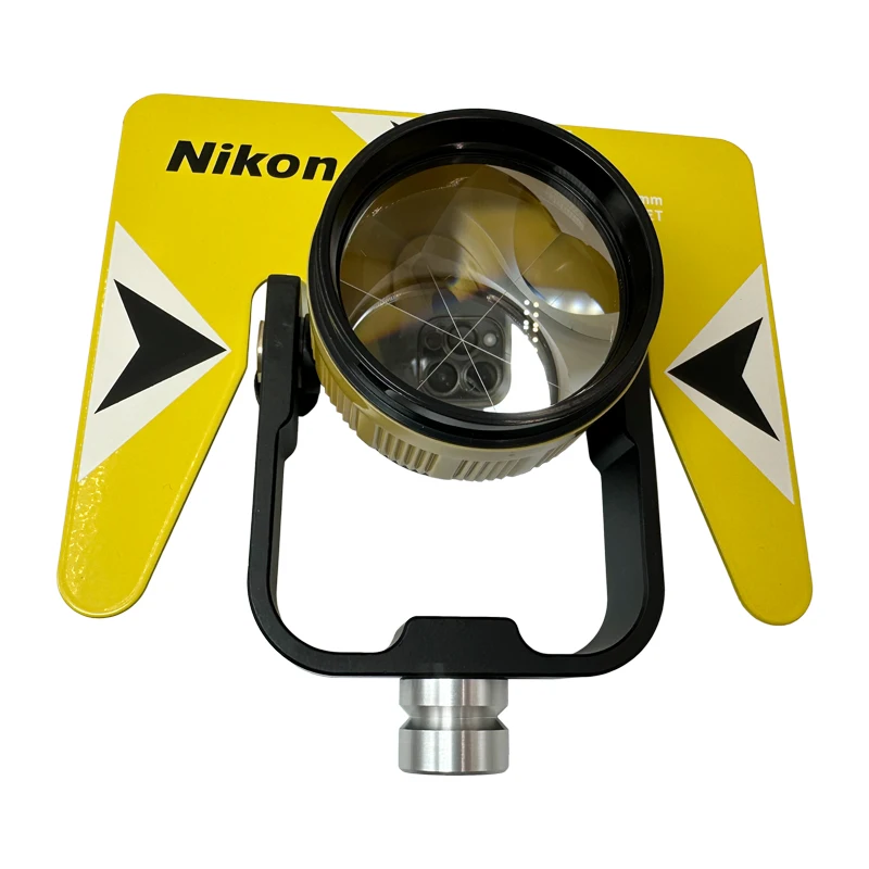 Yellow Single Prism For Nikon Total Station Survey Tool Prism With Soft Bag  Constant -30 /0mm 5/8x11 Female Thread