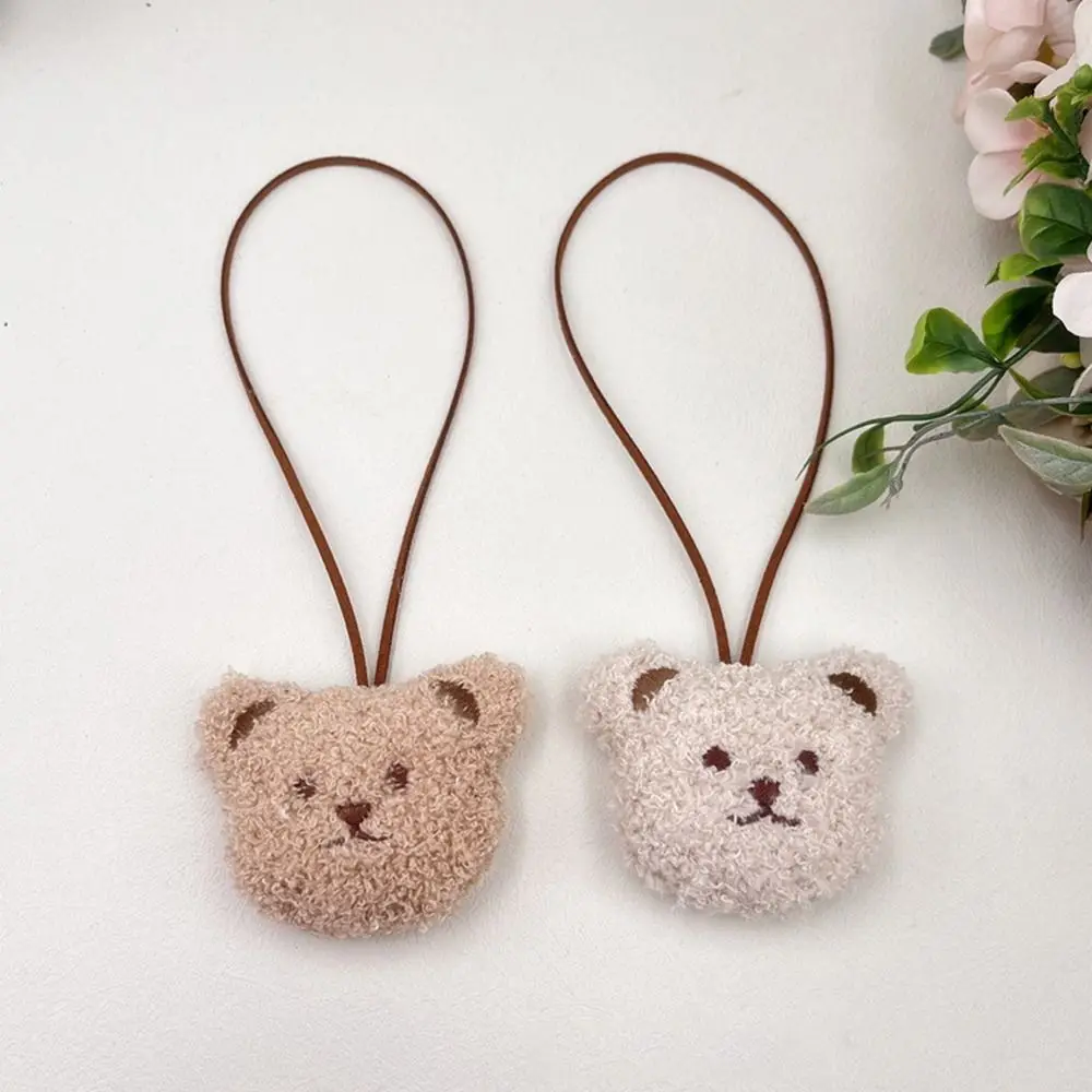 Oso de peluche colgante de dibujos animados con pegatina de nombre, llavero de oso, adorno colgante, muñecas de peluche, mochila, llavero,