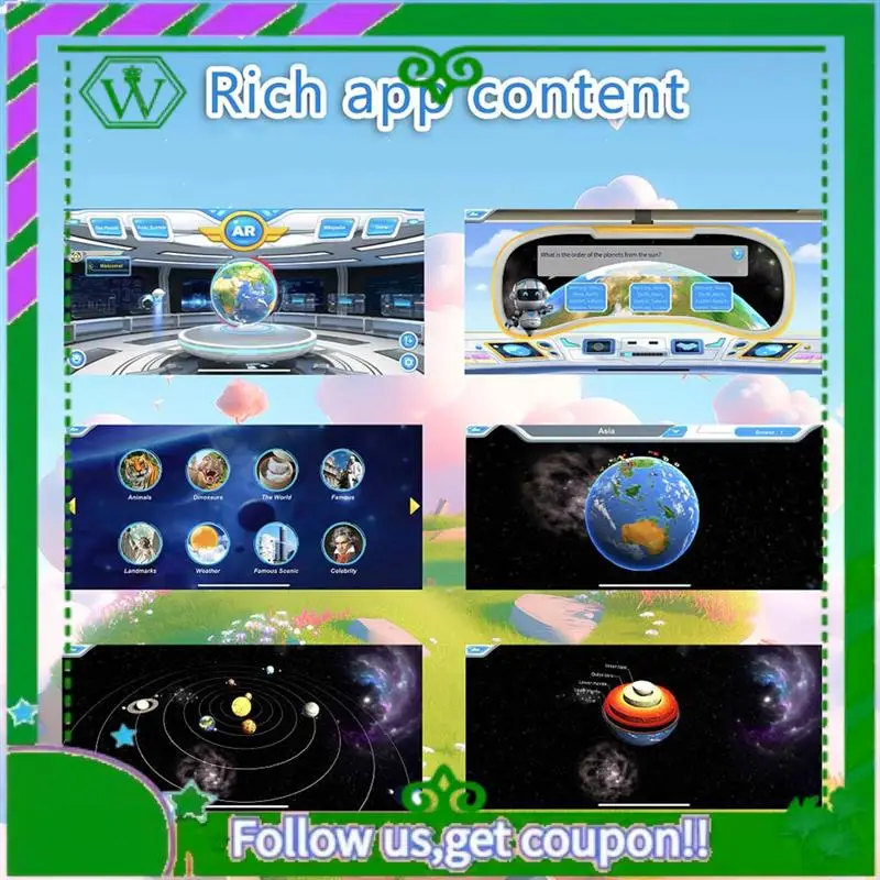 

Reliable-AR Globe For Kids Education Talking Interactive Globe Early Childhood Learning Built-In Constellation Light Globe