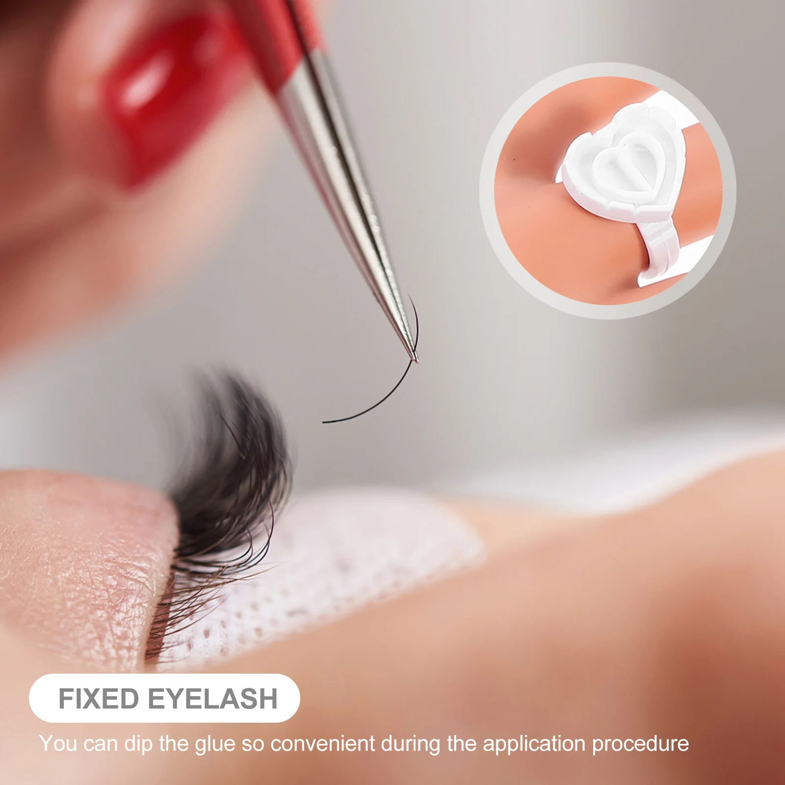 100 個白まつげ接着剤リングプラスチック顔料カップホルダーまつげエクステンション用小型サイズ理想的なサロン美容ツール