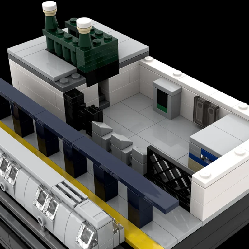 Modelo de vista de rua moc bloco de construção modular mini estação subway nyc modelo tecnologia tijolo diy montagem defesa construir brinquedo presente