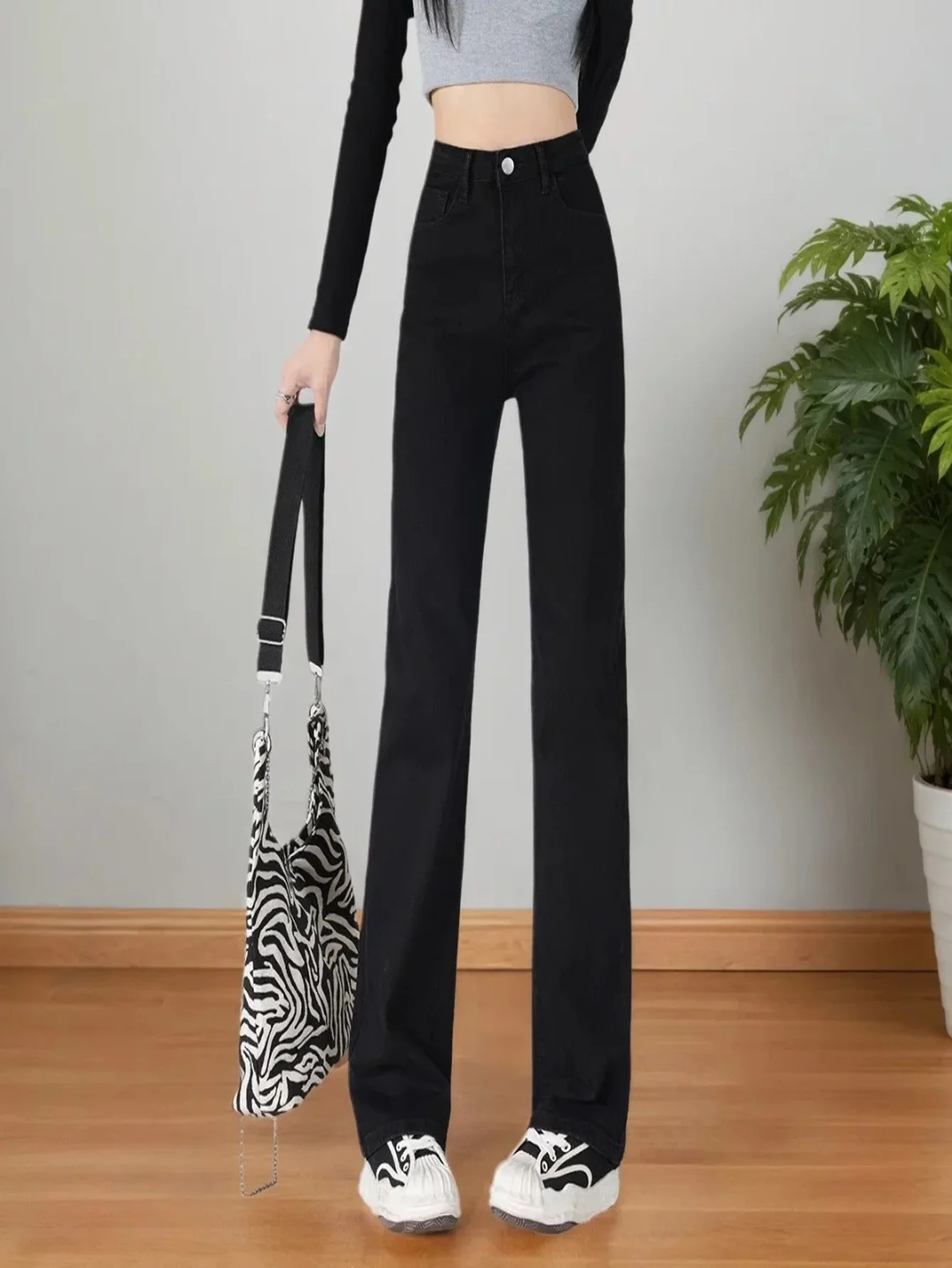 Black Slim Unisex Jeans Pant Man Original Drip Y2k Casual Denim Trousers No accessories or belts included