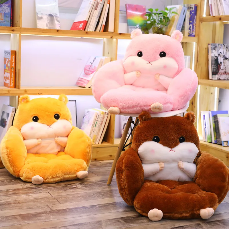 Office Integrated Cushion for Cartoon Chairs Thickened Student Stool Pad Breathable Kids Butt Cushion Pillows Decor Home Futon