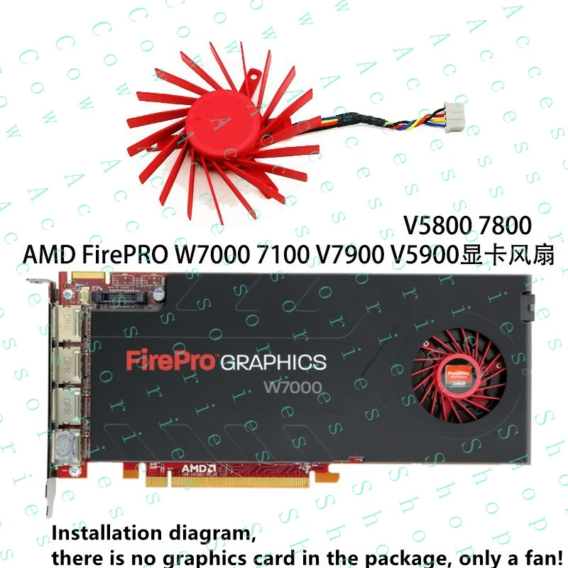 PP+ New FOR AMD FirePRO W7000 V5800 5900 7800 7900 Graphics Card Fan PLD06010B12HH