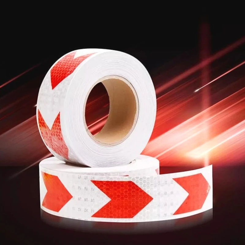 Cinta de advertencia reflectante de 5cm, seguridad del tráfico, anticolisión, pegatina de señal de tráfico nocturna para garaje, cinta reflectante, Material reflectante