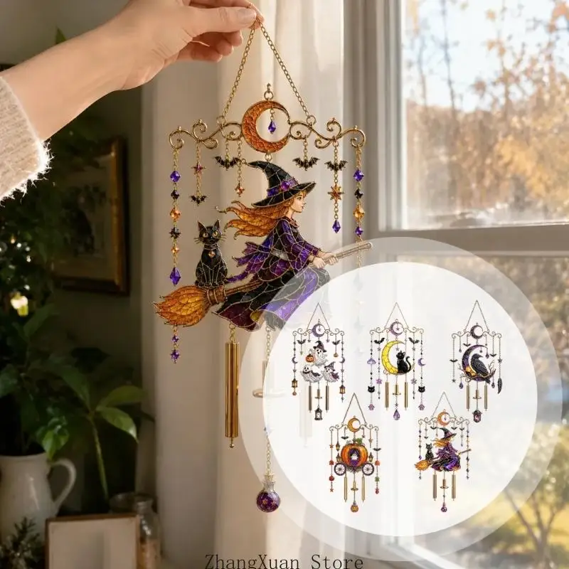 Acrylic Halloween Hanging Ornament for Home Entryway Wall and Window Displays 3XUF