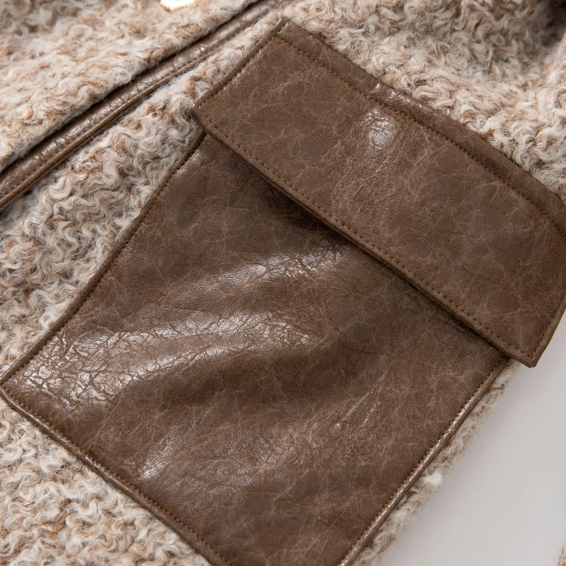 Meyyithun Winter&Fall New Women's Coat Notched Single-Breasted Color Block Patchwork Pocket Long-Sleeved Overcoat 250306mz02