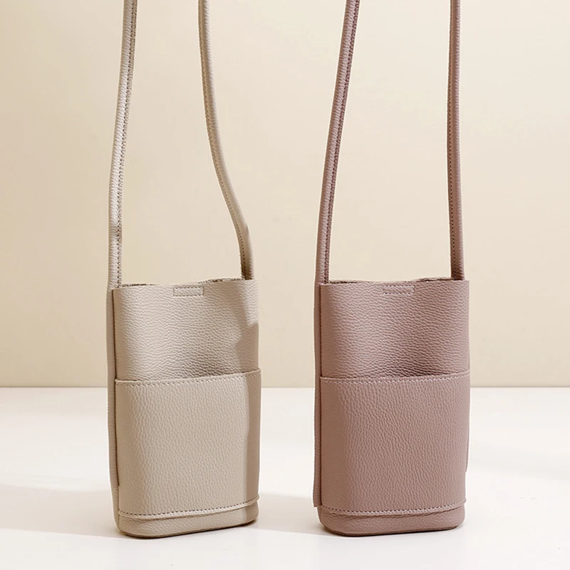 

Large Capacity Women's Handbag PU Leather Shoulder Crossbody Bag with Hasp Solid Flap Portable Phone Purse for Female