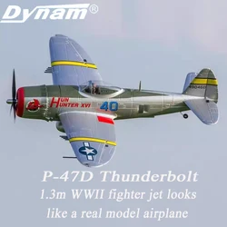 Dynam P47 Thunderbolt 1.3m jet Rc Wwii realistyczny model samolotu elektryczny pilot stałopłat 4s moc myśliwiec zabawka na zewnątrz