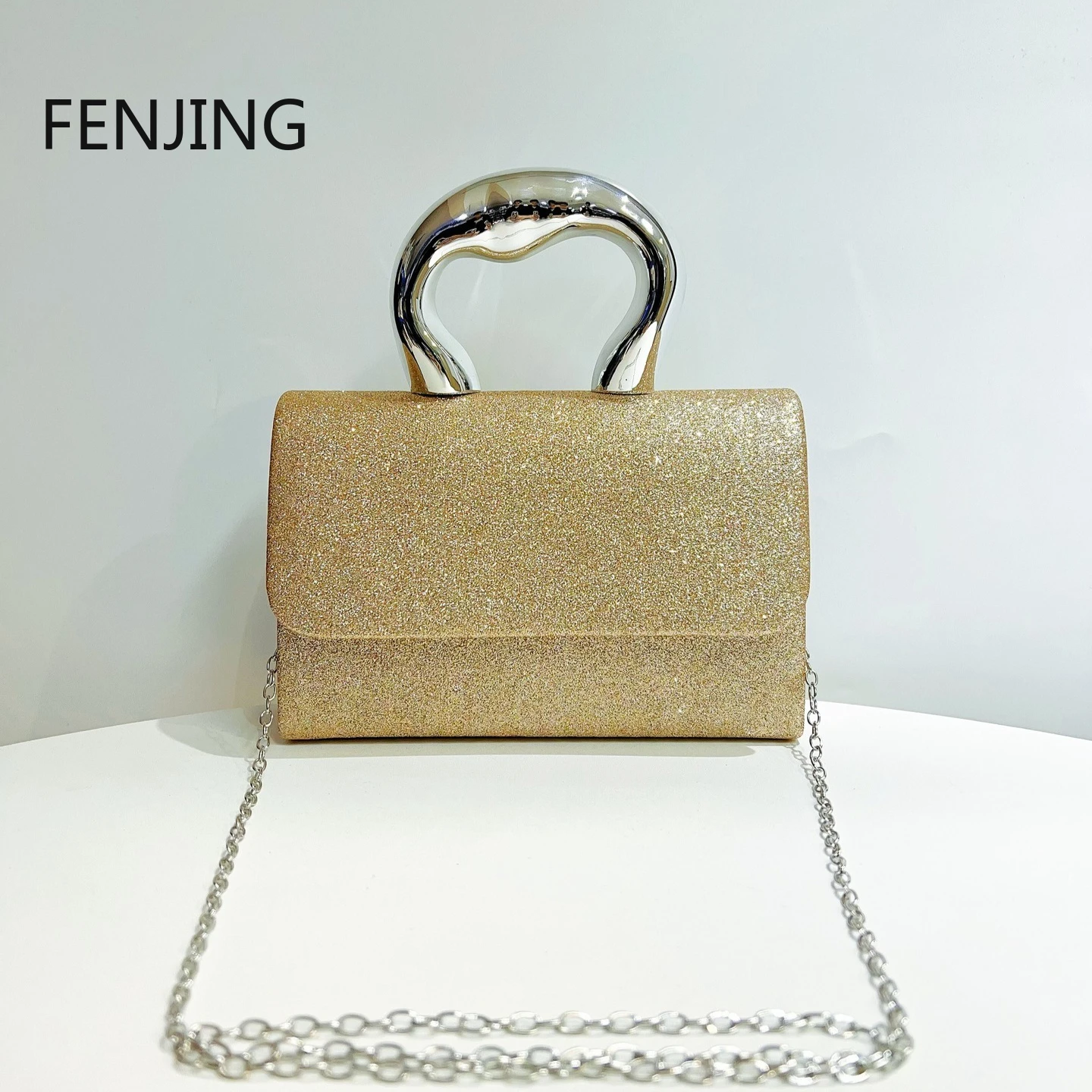 

Sparkling Sequined Evening Handbags Women 2025 Luxurious Top-handle Bags Over Shoulder Purse Luxury Designer Handbag Gold Silver