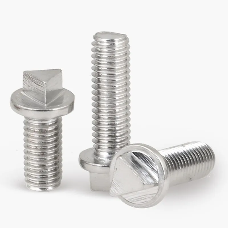 304 Stainless Steel M6 M8 M10 Outer Triangle Head Anti Theft Bolts Triangle Security Screws with Free Key