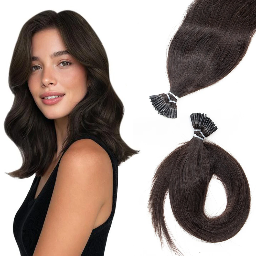 

Наращивание волос I-Tip салонного качества, 100% натуральные человеческие волосы, кератиновое соединение, термостойкие, без спутывания, 50 шт. для женщин