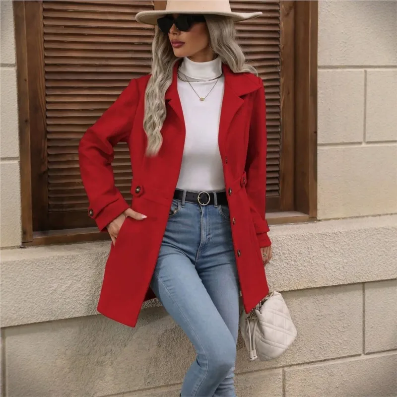 2026 New Summer Women's Coat With Buttons Solid Color Lapel Fashionable And Comfortable Versatile Commuting And Temperament Coat