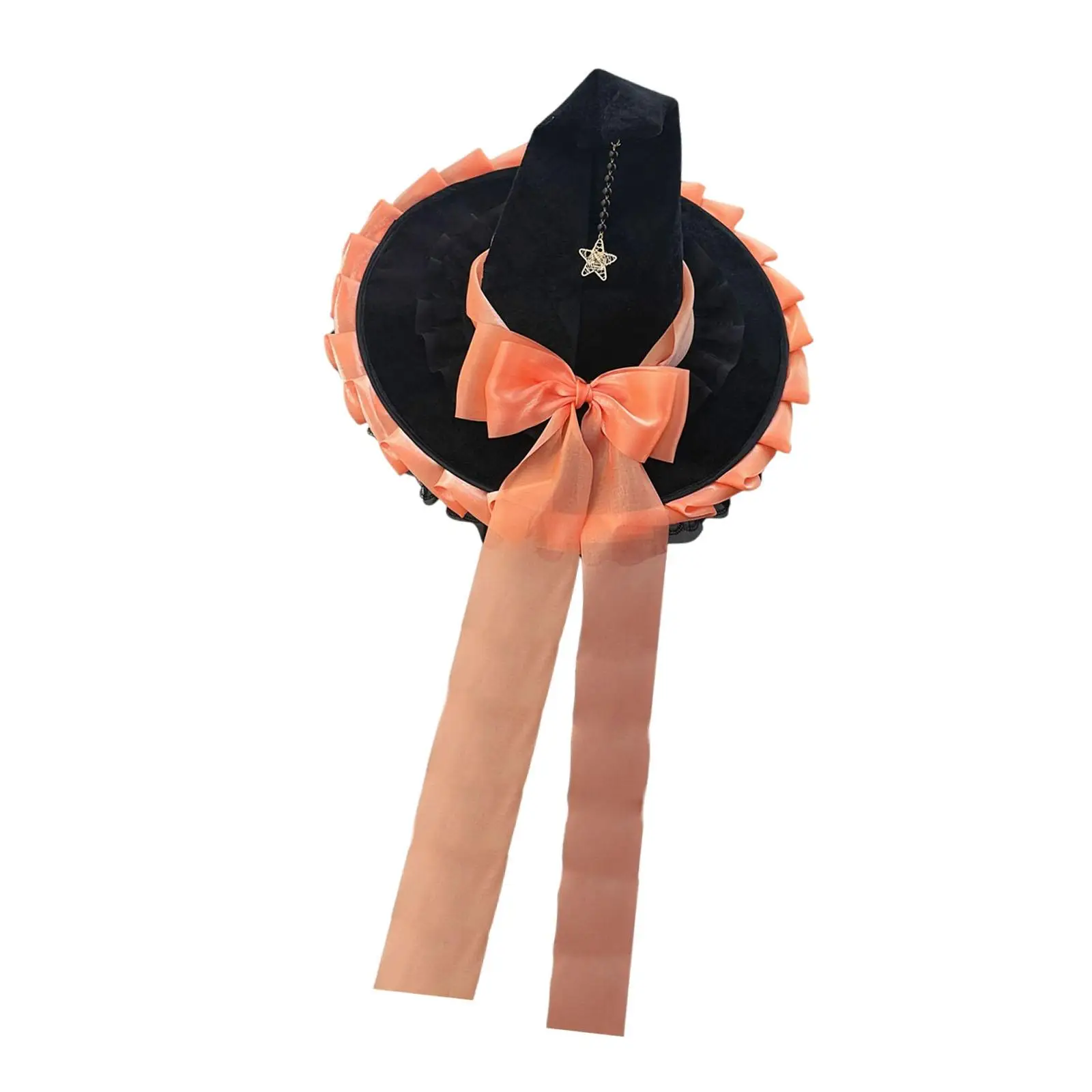 Sombrero de bruja de Halloween, gorra de fiesta gótica versátil, novedad, gorra puntiaguda con decoración de lazo para fiesta de Cosplay, accesorios para fotos de vacaciones
