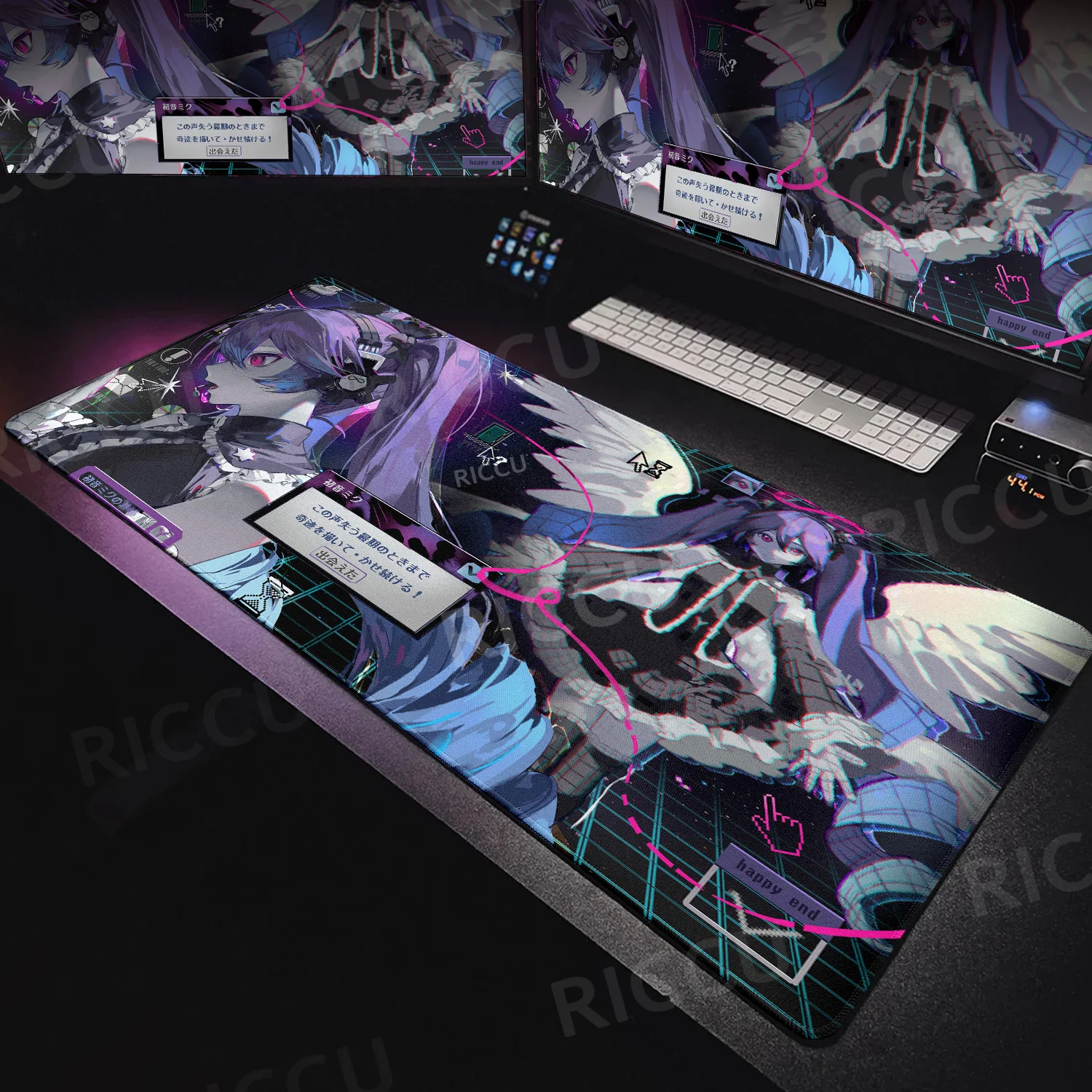 

Popular Virtual Diva Kawaii M-Miku Mouse Pad Non-Slip Rubber Edge Locking Game Play Mat for Laotop PC Computer Gamer Accessories