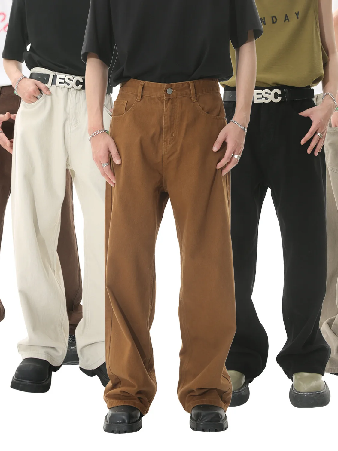 

Casual StraightLeg LooseFit MidHigh Waist Jeans for Teenagers And Young Adults Cotton Fabric WearResistant AllSeasons