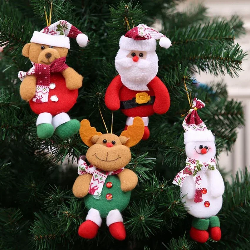 

Christmas Plush Doll Ornaments Santa Claus Snowman Xmas Tree DIY Decoration Prop for Home Xmas New Year Home Party Kids Gift