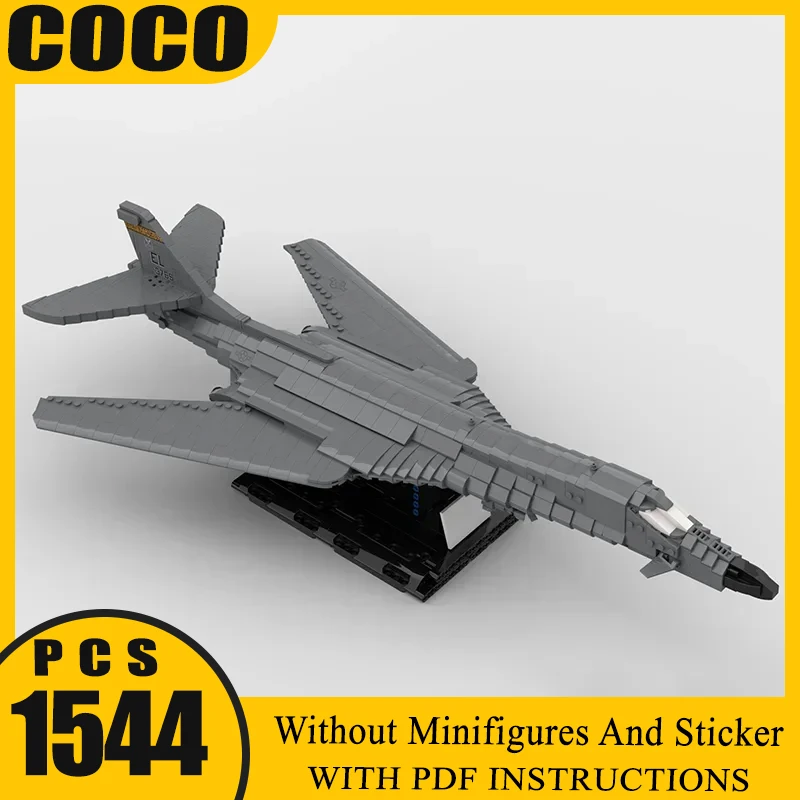 

Строительные блоки Moc, военная серия, масштаб 1:72, B-1B, модель Lancer Bomber, технология, кирпич, сделай сам, сборка, самолет, игрушки, праздничный подарок